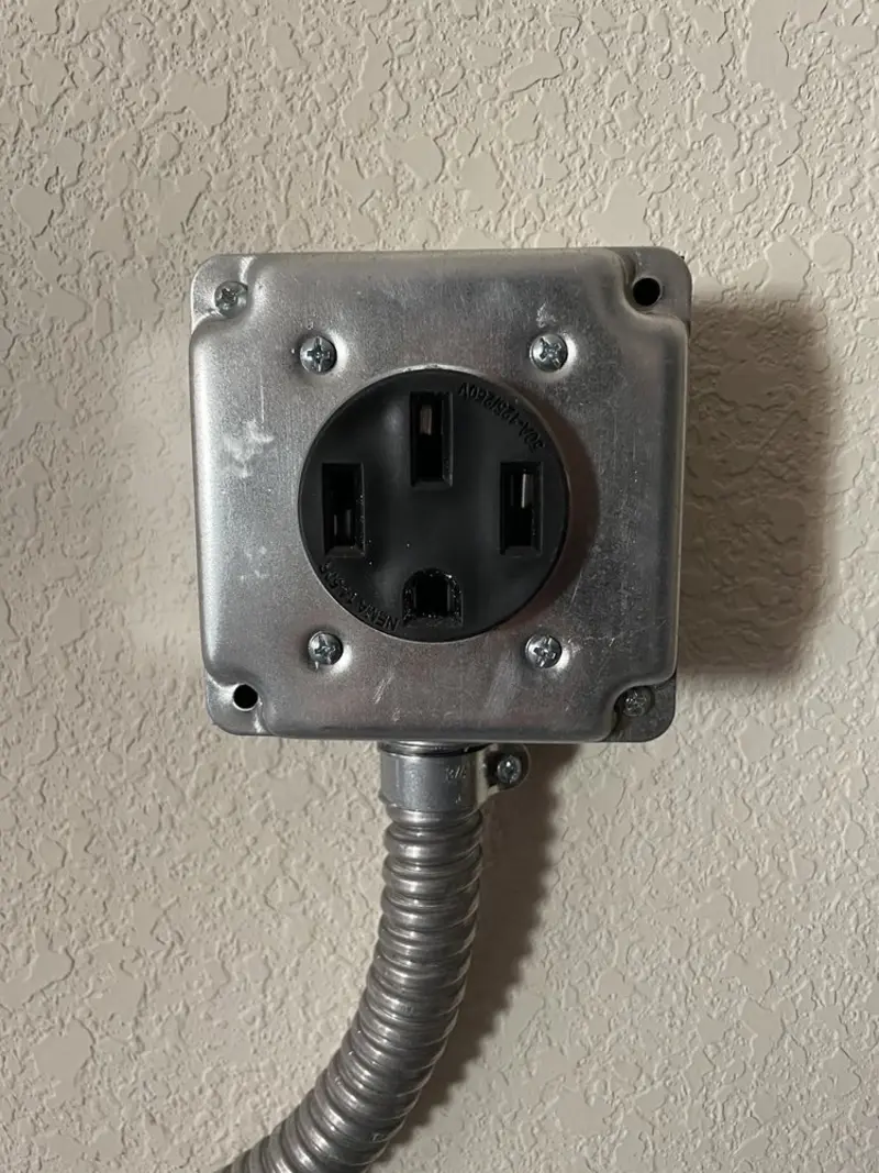 NEMA 14-50 outlet installed for Smart Home Electrical in Stanford